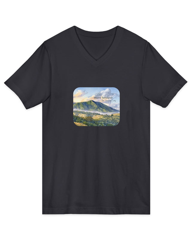 "Mount Tamalpais, the Sleeping Lady" Mount Tamalpais, the Sleeping LadyUnisex Jersey Short Sleeve V-Neck Tee