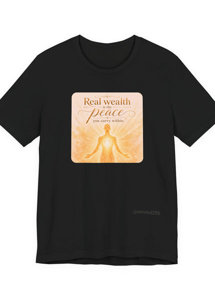 "Real Wealth" Unisex Jersey Short Sleeve Tee