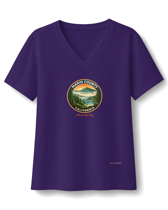 "Above the Fog" Women's Relaxed Jersey Short Sleeve V-Neck Tee