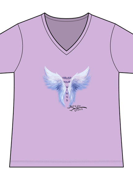 "Trust Your Wings, Not the Branch" Women's Ideal V-Neck Tee