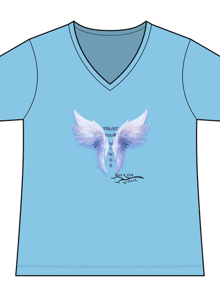 "Trust Your Wings, Not the Branch" Women's Ideal V-Neck Tee