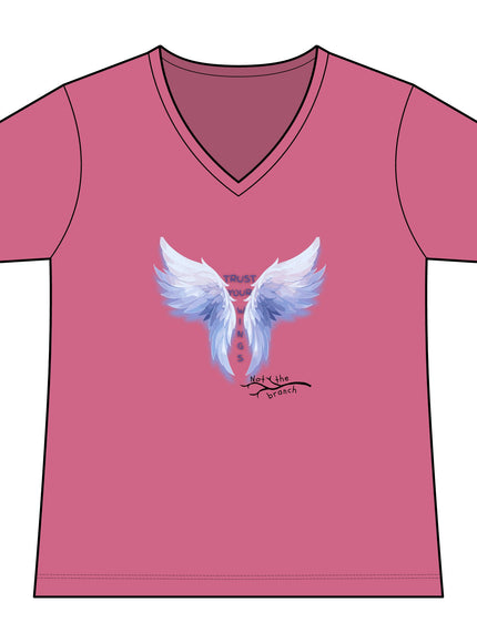 "Trust Your Wings, Not the Branch" Women's Ideal V-Neck Tee