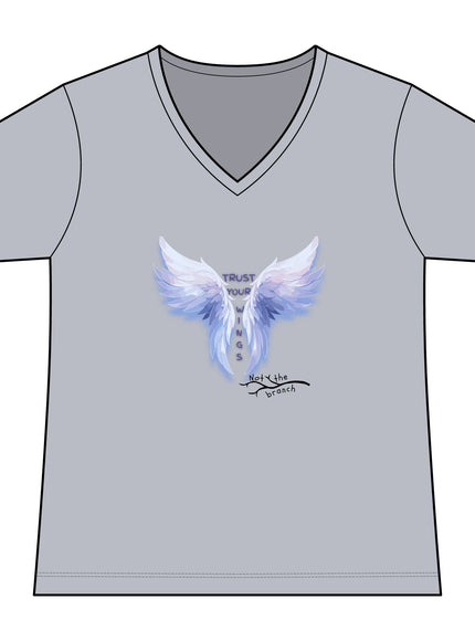 "Trust Your Wings, Not the Branch" Women's Ideal V-Neck Tee
