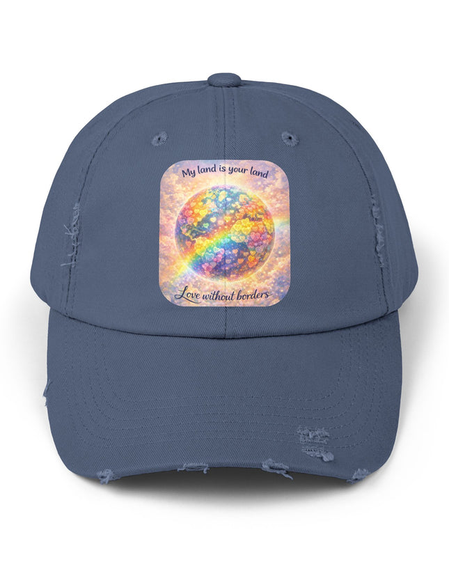 "My Land is Your Land" Unisex Distressed Cap