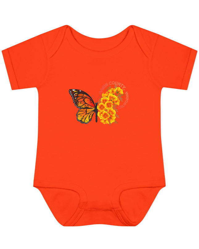 "Butterflies and Poppies Marin County, California" Infant Baby Rib Bodysuit