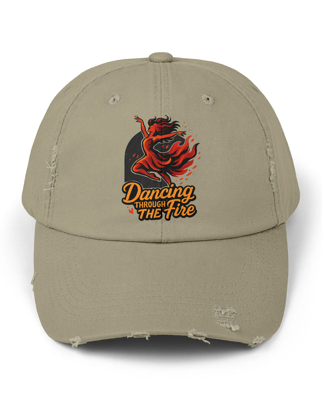 "Dancing through the fire" Unisex Distressed Cap