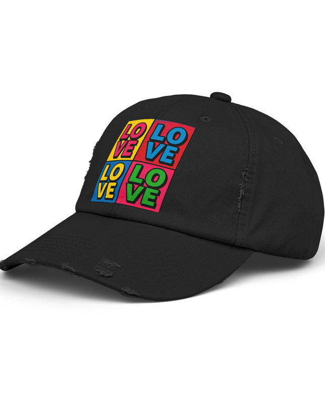"Love (Andy Warhol style)"Unisex Distressed Cap