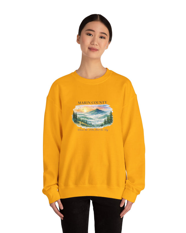 "Marin County, Where the Hills Meet the Sky" Unisex Heavy Blend Crewneck Sweatshirt