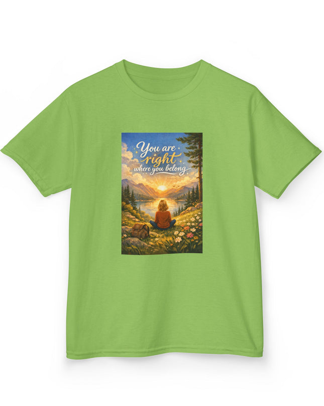 "You Are Right Where You Belong" Kids Heavy Cotton Tee