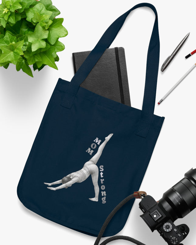 "Mom Strong Pilates" Organic Canvas Tote Bag