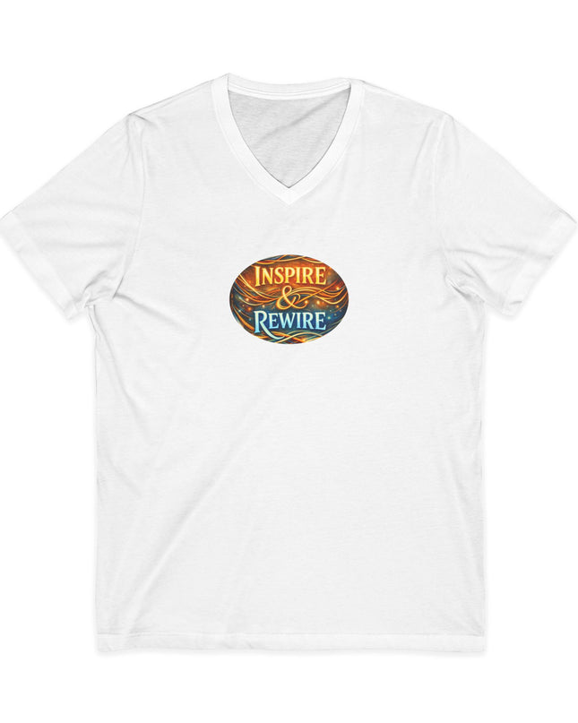 "Inspire and Rewire" Unisex Jersey Short Sleeve V-Neck Tee