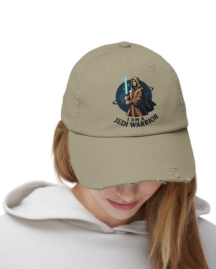 "I am a Jedi warrior" Unisex Distressed Cap