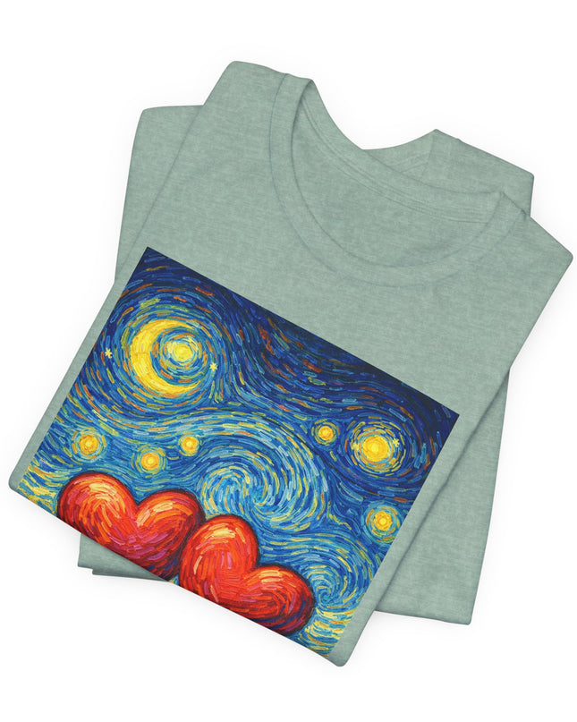 "Valentine's Day, New Adventures - Vincent Van Gogh Style" Unisex Jersey Short Sleeve Tee