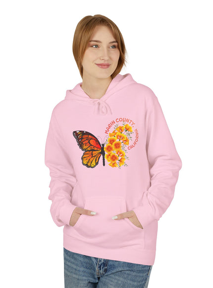 "Butterflies and Poppies Marin County, California" Unisex Midweight Softstyle Fleece Hoodie