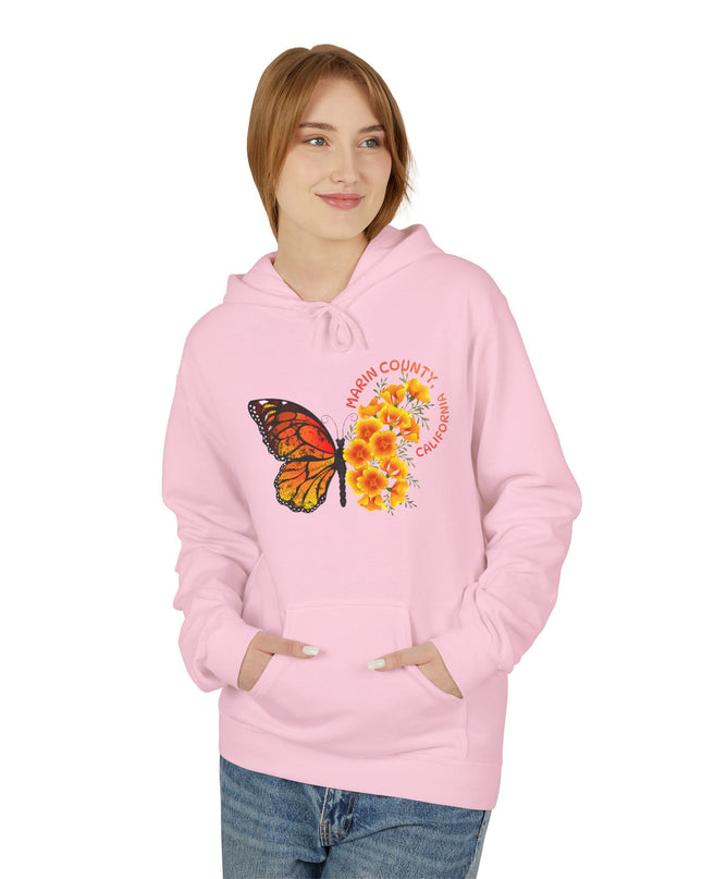 "Butterflies and Poppies Marin County, California" Unisex Midweight Softstyle Fleece Hoodie
