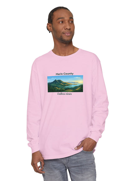 "Marin County - Endless Views" Unisex Garment-dyed Long Sleeve T-Shirt