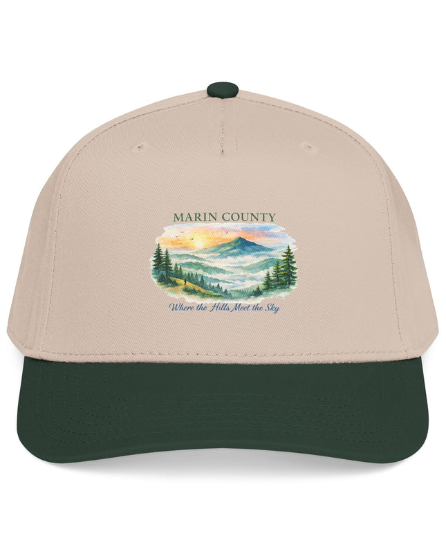 "Marin County, Where the Hills Meet the Sky" Mid Profile Baseball Cap