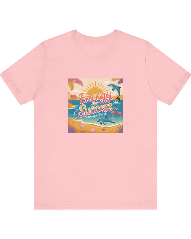 "February in Florida, Energy for Success (smaller design)" Unisex Jersey Short Sleeve Tee