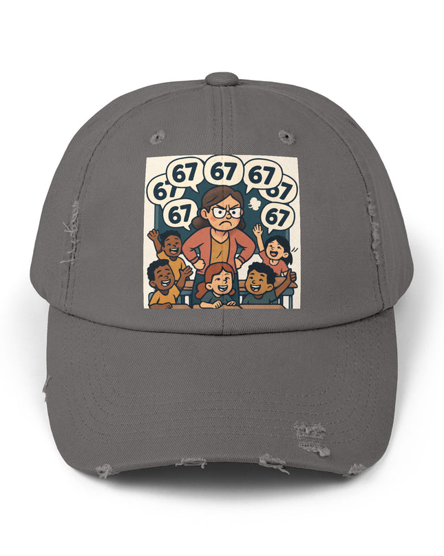 "67 with a Frustrated Elementary Teacher"- Unisex Distressed Cap