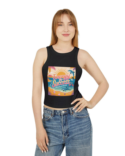 "February and Florida, Energy for Success" Women's Micro Rib Racer Tank Top