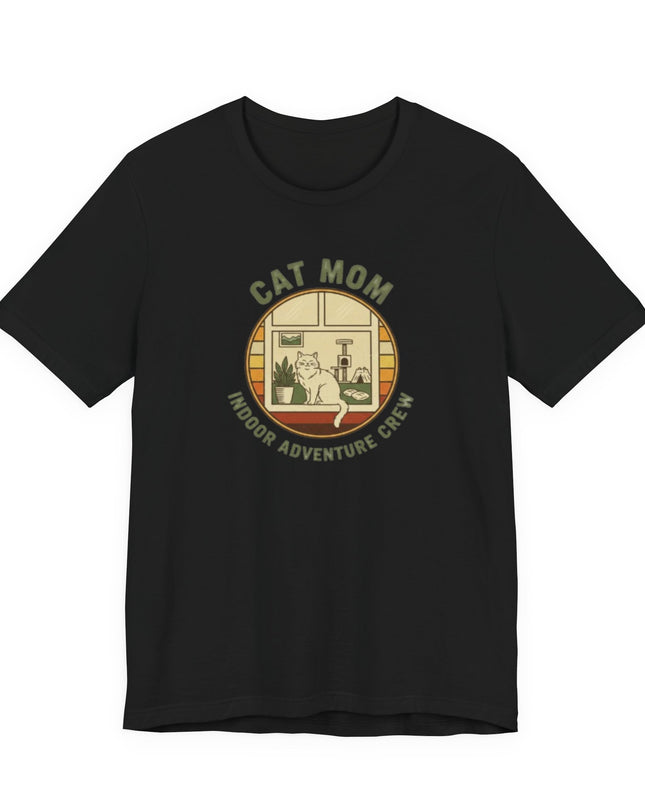 "Cat Mom Indoor Adventure Crew" Unisex Jersey Short Sleeve Tee