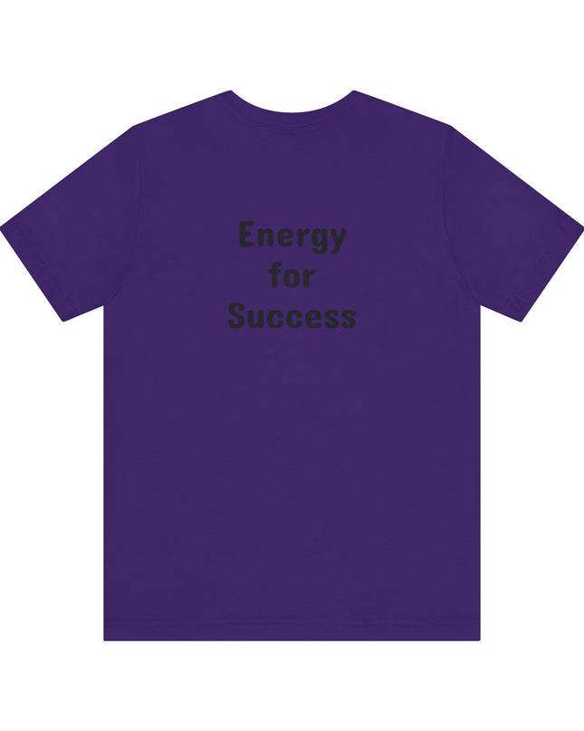 "Energy for Success" with a black and white drawing of a tree, Unisex Jersey Short Sleeve Tee