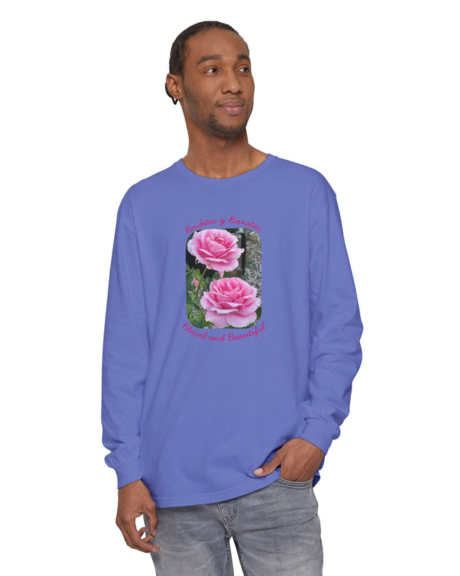 "Blessed and Beautiful" Unisex Garment-dyed Long Sleeve T-Shirt