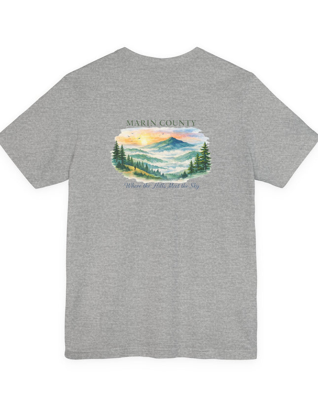 "Marin County, Where the Hills Meet the Sky" Unisex Jersey Short Sleeve Tee