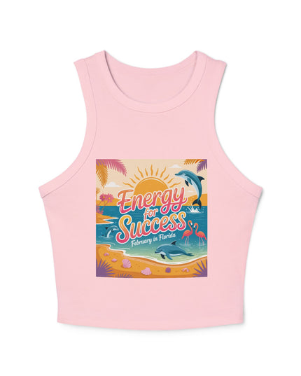 "February and Florida, Energy for Success" Women's Micro Rib Racer Tank Top