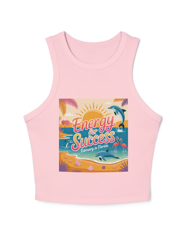 "February and Florida, Energy for Success" Women's Micro Rib Racer Tank Top