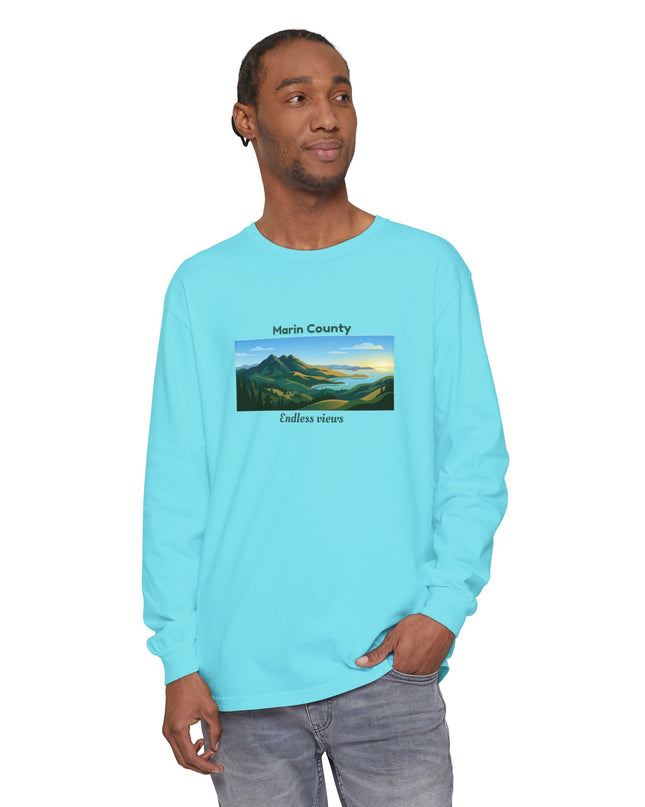 "Marin County - Endless Views" Unisex Garment-dyed Long Sleeve T-Shirt
