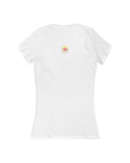 "My Father Says I am Royalty" Women's Jersey Short Sleeve Deep V-Neck Tee