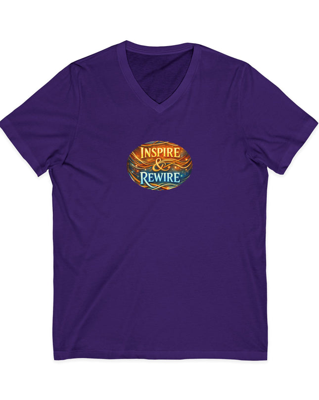 "Inspire and Rewire" Unisex Jersey Short Sleeve V-Neck Tee