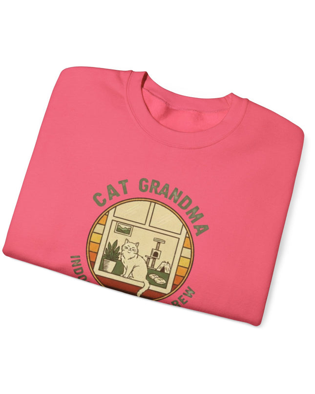 "Cat Grandma Indoor Adventure Crew" Unisex Adult Crewneck Sweatshirt