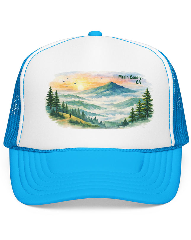 "Marin County, Where the Hills Meet the Sky" Foam Trucker Hat
