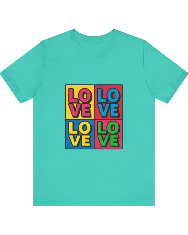 "Love, (Andy Warhol style)" Unisex Jersey Short Sleeve Tee