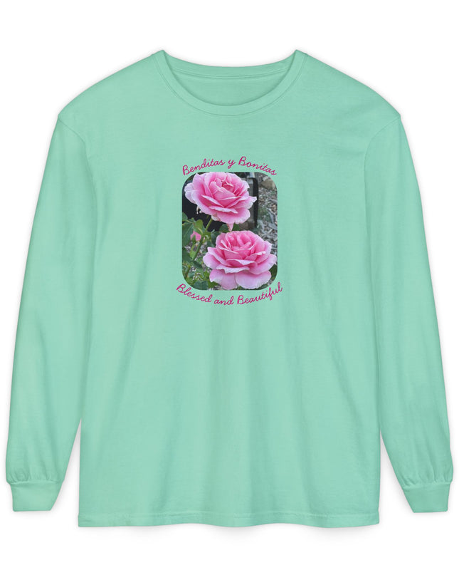 "Blessed and Beautiful" Unisex Garment-dyed Long Sleeve T-Shirt