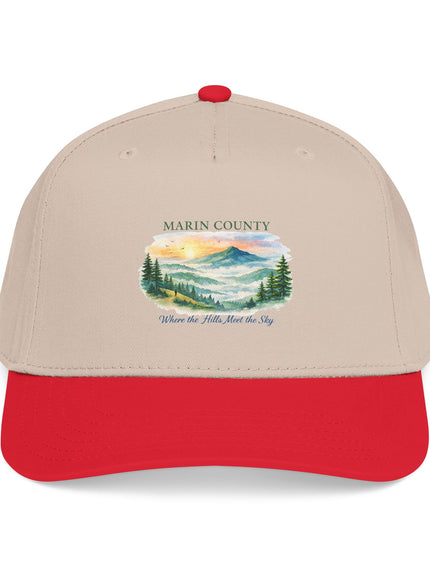"Marin County, Where the Hills Meet the Sky" Mid Profile Baseball Cap