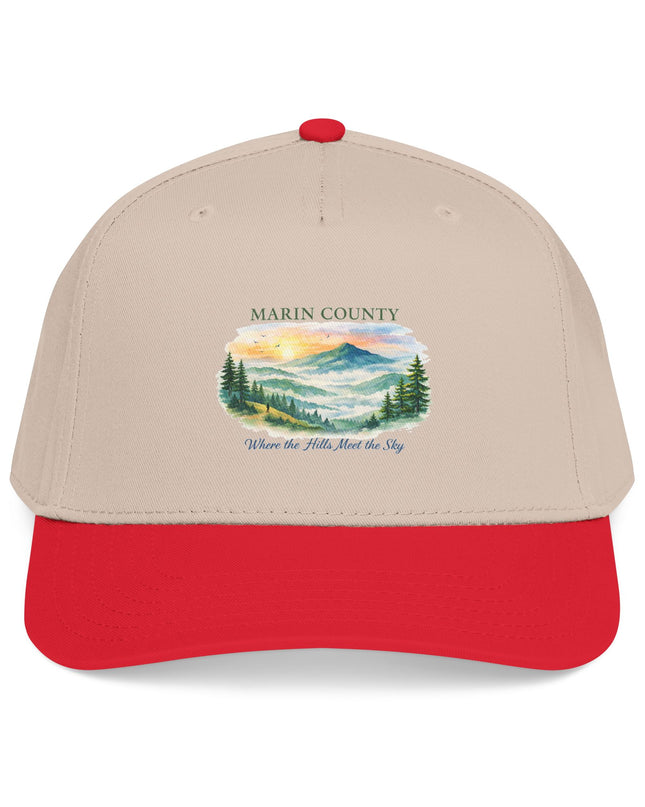 "Marin County, Where the Hills Meet the Sky" Mid Profile Baseball Cap