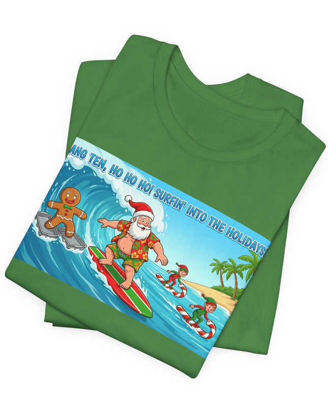 "Surfing into the Holidays" Unisex Jersey Short Sleeve Tee