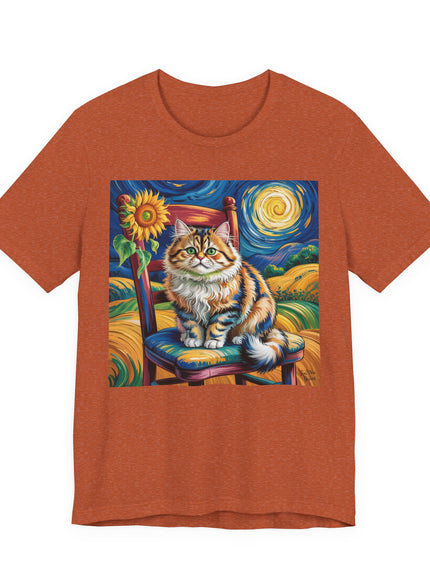 "Cat - Vincent Van Gogh style" V.1 Unisex Jersey Short Sleeve Tee