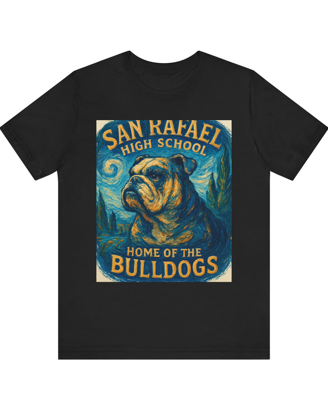 "San Rafael High School Home of the Bulldogs Vincent Van Gogh Style" Unisex Jersey Short Sleeve Tee