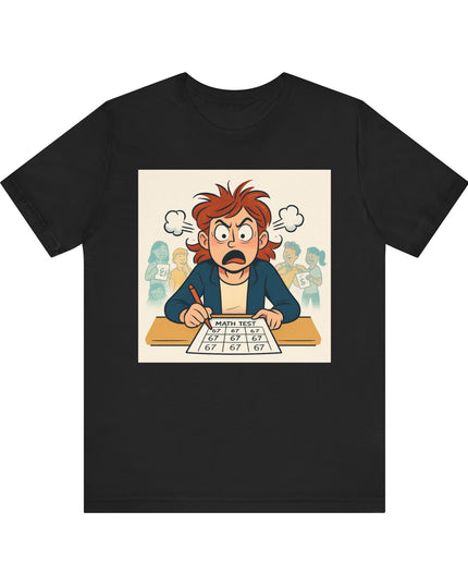 "67 with an Angry Math Teacher" - Unisex Jersey Short Sleeve Tee