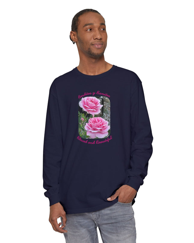 "Blessed and Beautiful" Unisex Garment-dyed Long Sleeve T-Shirt