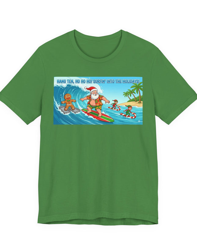 "Surfing into the Holidays" Unisex Jersey Short Sleeve Tee