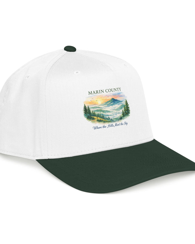 "Marin County, Where the Hills Meet the Sky" Mid Profile Baseball Cap