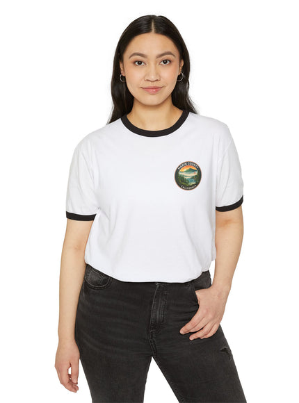 "Marin County - Above the Fog - No Text" (2-sided) Unisex Cotton Ringer T-Shirt