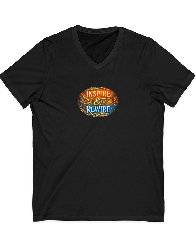 "Inspire and Rewire" Unisex Jersey Short Sleeve V-Neck Tee