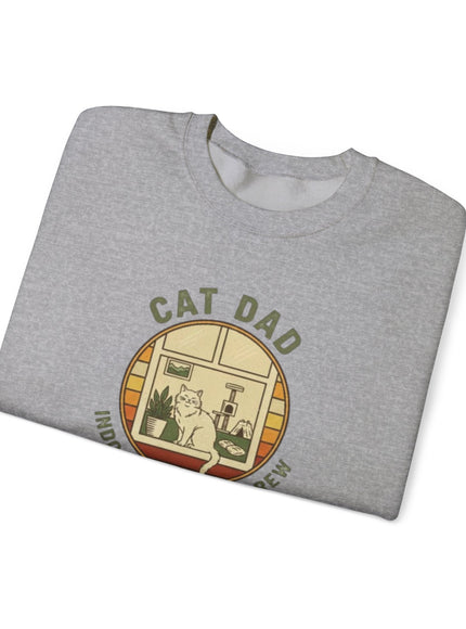 "Cat Dad Indoor Adventure Crew" Unisex Adult Sweatshirt