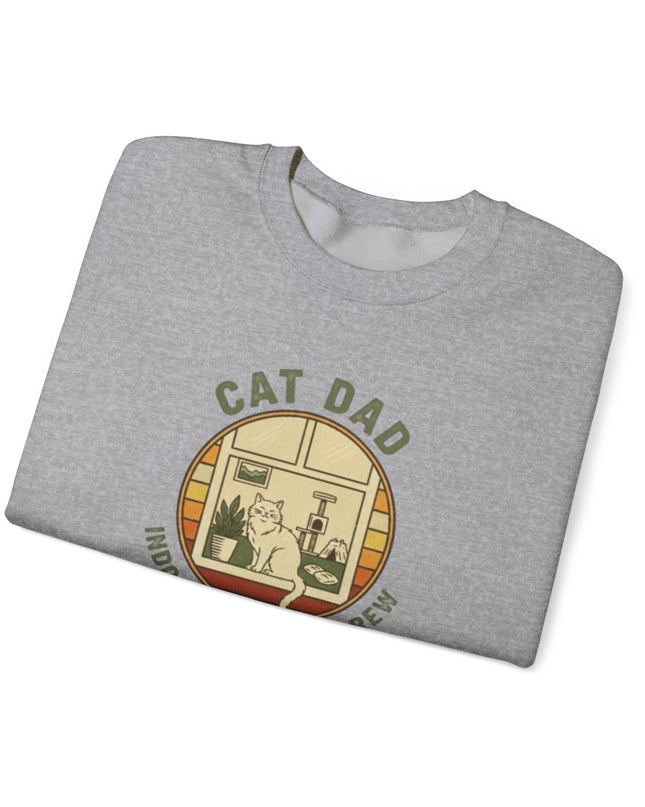 "Cat Dad Indoor Adventure Crew" Unisex Adult Sweatshirt